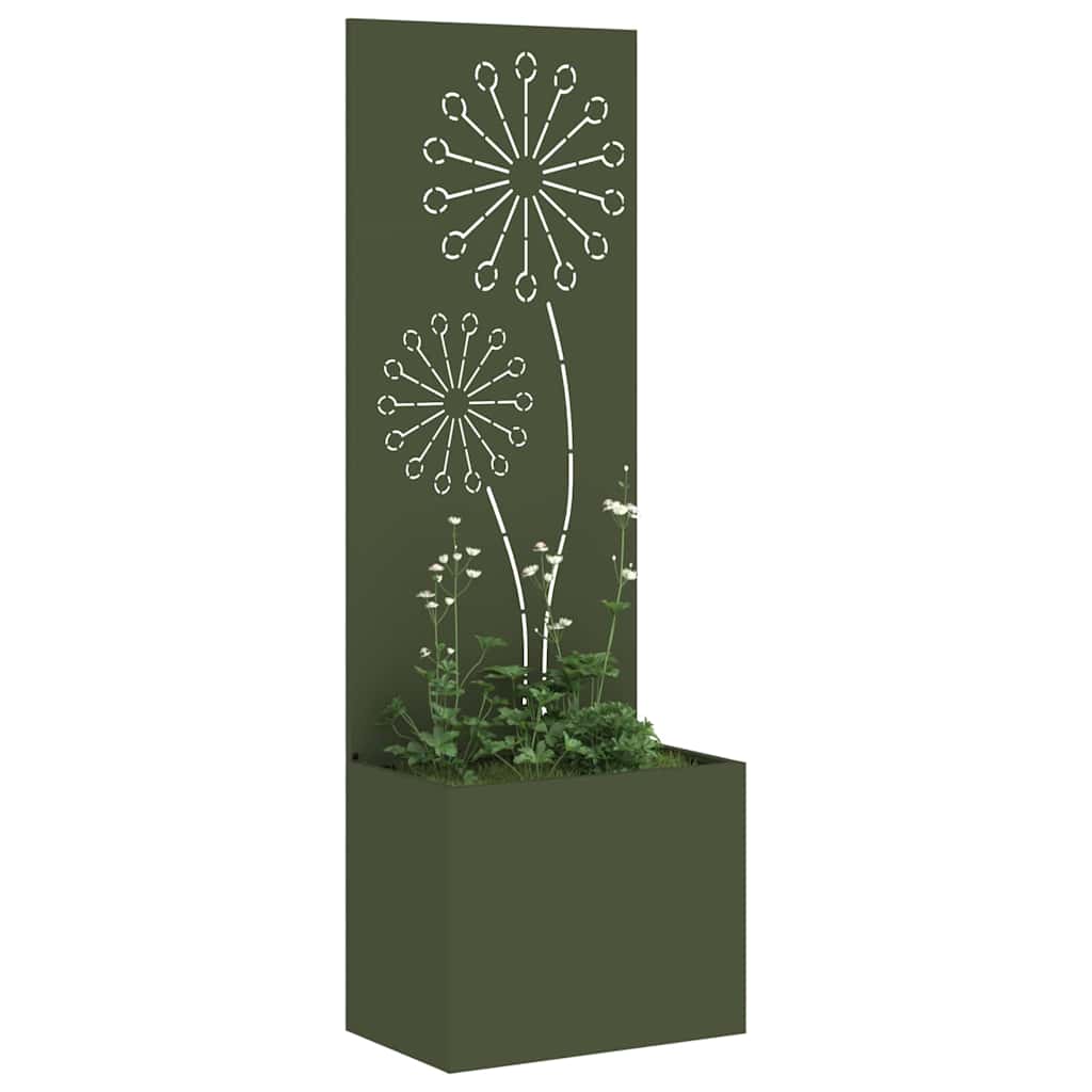 Vidaxl tuin privacy screen olijfgroen 50 x 140 cm koudgewalst staal