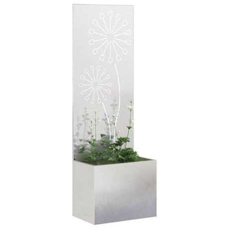 Vidaxl tuin privacy screen fretwerk zilver 50 x 140 cm roestvrij staal