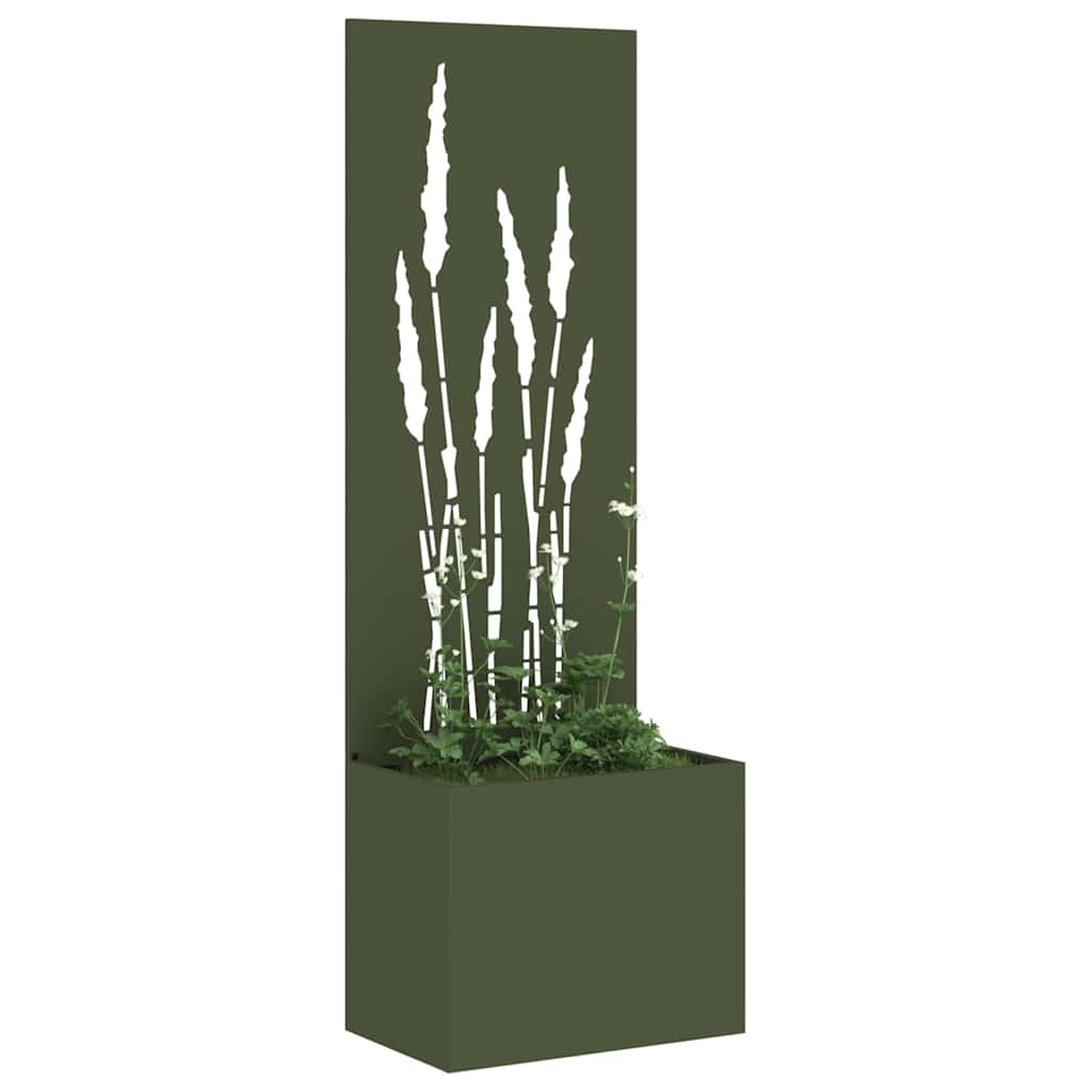 Vidaxl tuin privacy screen olijfgroen 50 x 140 cm koudgewalst staal