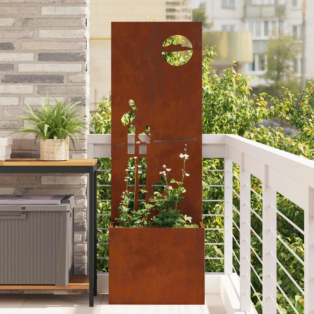 Vidaxl tuin privacy screen roestig 50 x 32 x 150 cm cortenstaal