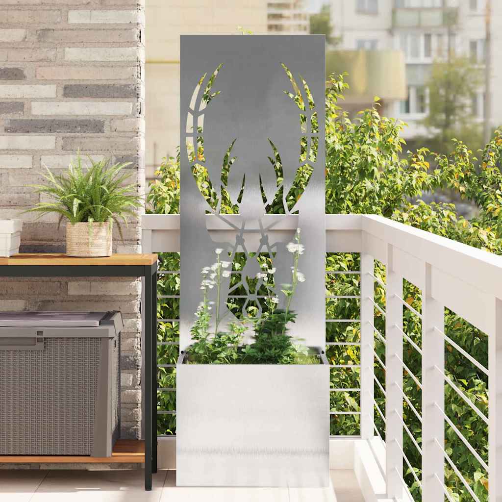 Vidaxl tuin privacy screen zilver 50 x 140 cm roestvrij staal
