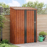 Vidaxl tuinhuisjes bruin 140,5 x 74 x 200 cm metaal