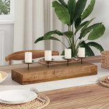 Vidaxl kaarsenhouder naturel 50 x 15 x 10 cm massief teakhout