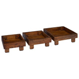 Vidaxl plantenstandaard 3 pcs bruin mahoniehout