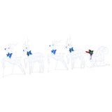 Vidaxl led rendieren 5 pcs wit stof