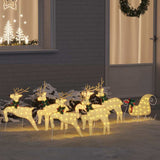 Vidaxl led rendieren 7 pcs goud stof