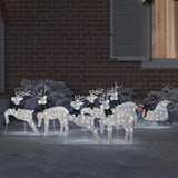 Vidaxl led rendieren 7 pcs zilver stof
