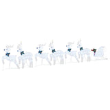 Vidaxl led rendieren 7 pcs zilver stof