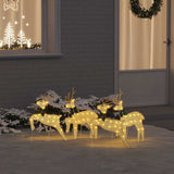 Vidaxl led rendieren 4 pcs goud stof
