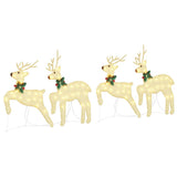 Vidaxl led rendieren 4 pcs goud stof