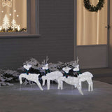 Vidaxl led rendieren 4 pcs zilver stof