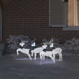 Vidaxl led rendieren 4 pcs zilver stof