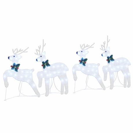 Vidaxl led rendieren 4 pcs zilver stof