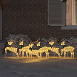Vidaxl led rendieren 6 pcs goud stof