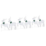 Vidaxl led rendieren 6 pcs zilver stof