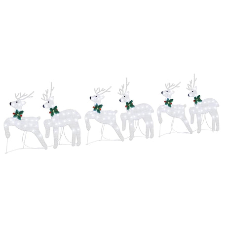 Vidaxl led rendieren 6 pcs zilver stof