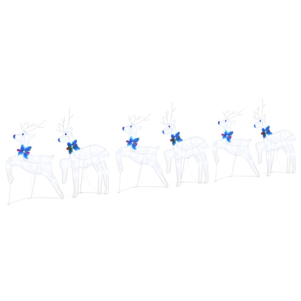 Vidaxl led rendieren 6 pcs wit stof