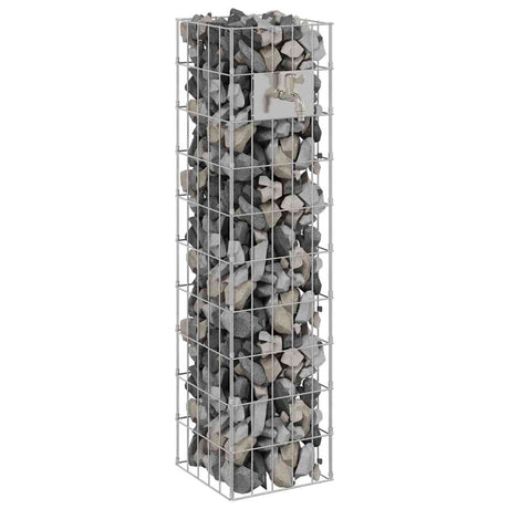 Vidaxl gabion kraan zilver 25 x 25 x 100 cm roestvrij staal