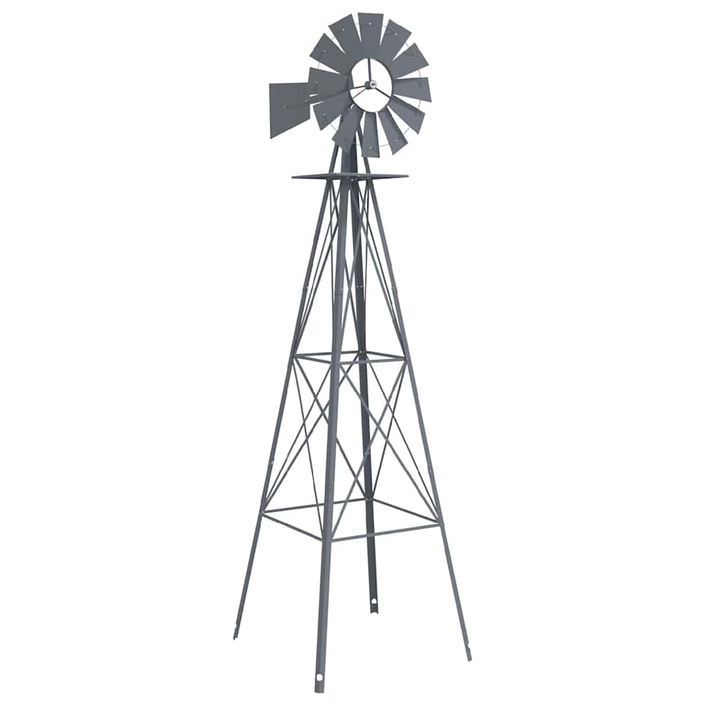 Vidaxl windmolen grijs 84 x 68 x 245 cm ijzer