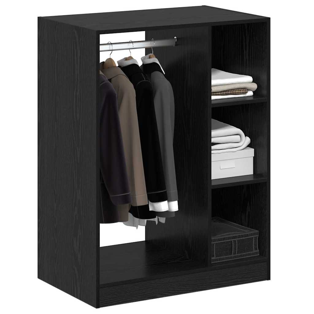 Vidaxl kledingkast met plank met opslag zwart eiken 77 x 48 x 102 cm