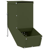 Vidaxl konijnenvoer olijf groen 12,5 x 26 x 28,5 cm koudgewalst staal