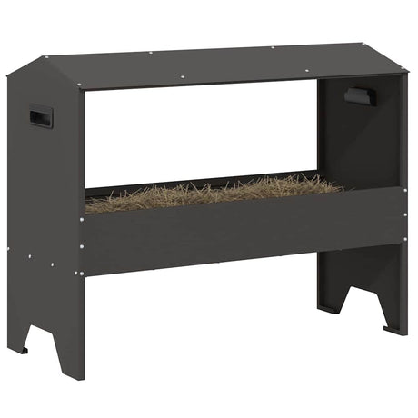 Vidaxl voederbak voor vee zwart 79 x 35 x 62 cm koudgewalst staal