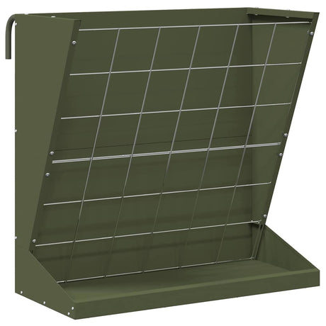 Vidaxl hooi feeder olijf groen 71 x 33 x 70 cm koudgewalst staal