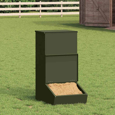 Vidaxl varkensvoeder olijf groen 55 x 38 x 76 cm koudgewalst staal
