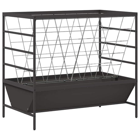 Vidaxl vee voeder zwart 100 x 60 x 90 cm koudgewalst staal