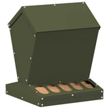 Vidaxl kip voerbak olijf groen 30 x 30 x 39 cm koudgewalst staal