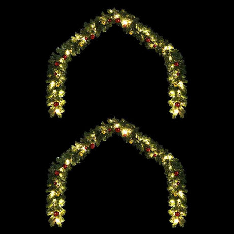 Vidaxl kerstkrans met 600 led 2 pcs groen pvc