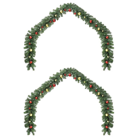 Vidaxl kerstkrans met 600 led 2 pcs groen pvc