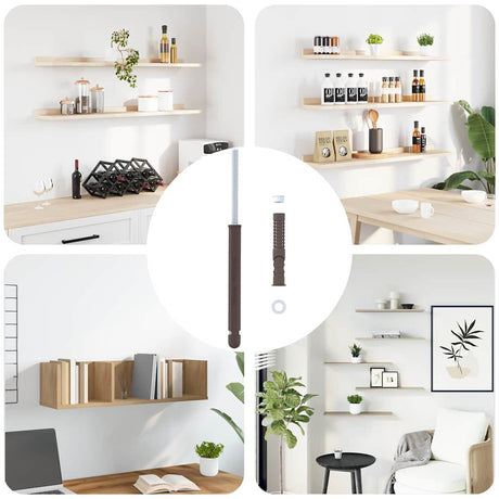 Vidaxl drijvende plank beugels 12 pcs beige ø12 x 190 mm staal