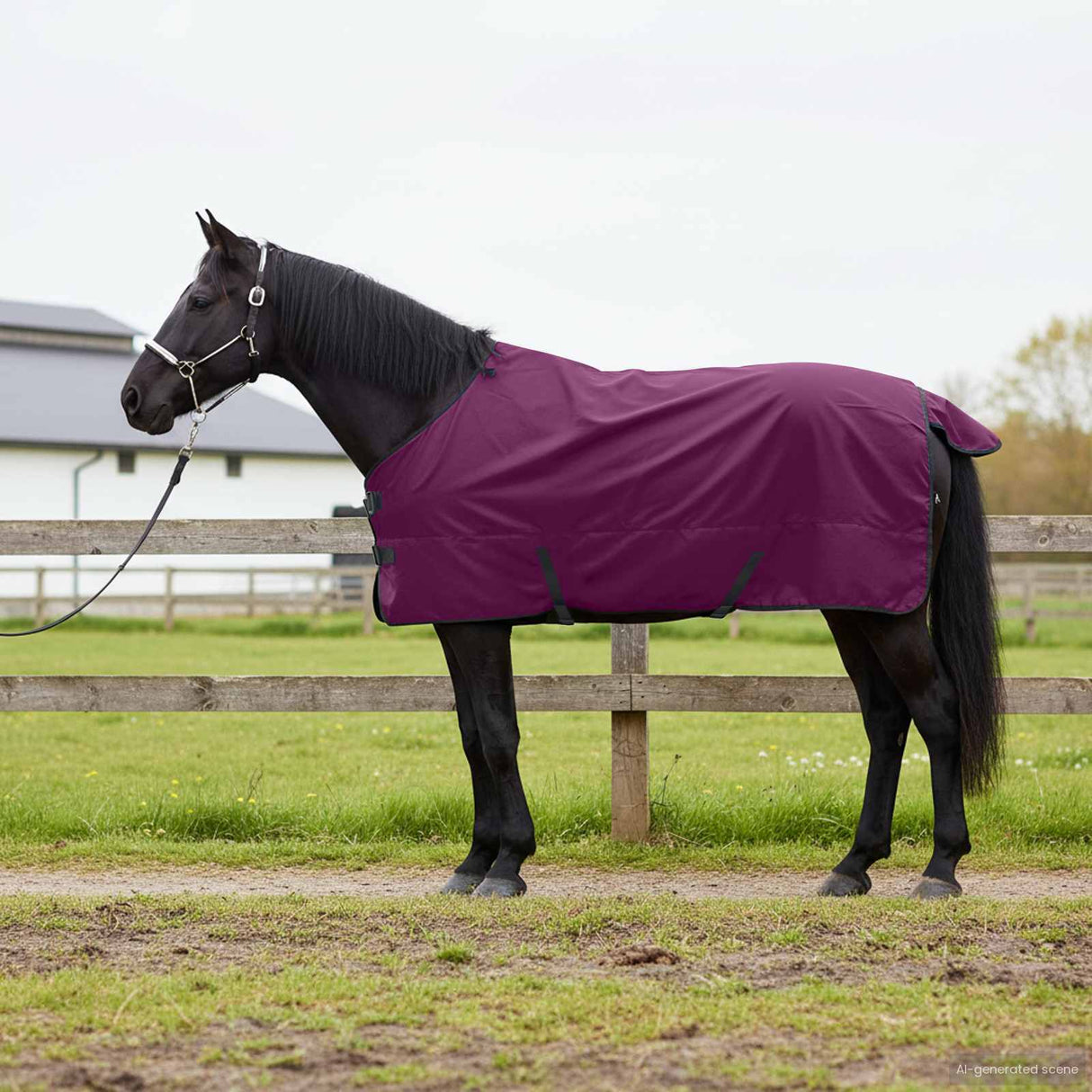 Vidaxl paardendeken donkergroen en zwart 105 cm polyester