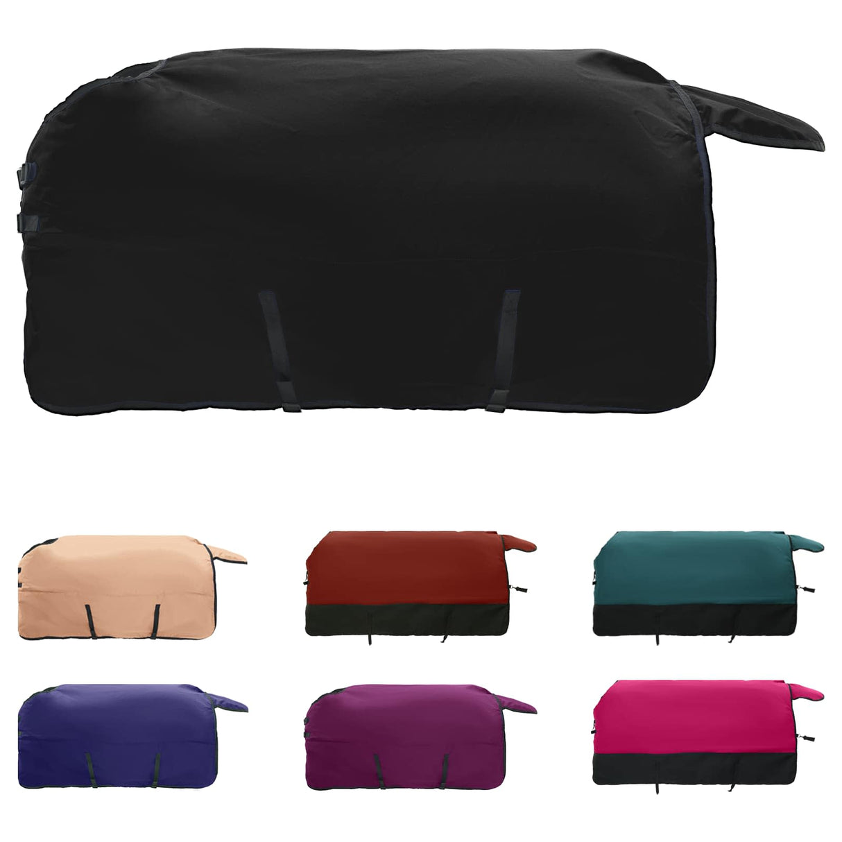 Vidaxl paardendeken donkergroen en zwart 145 cm polyester