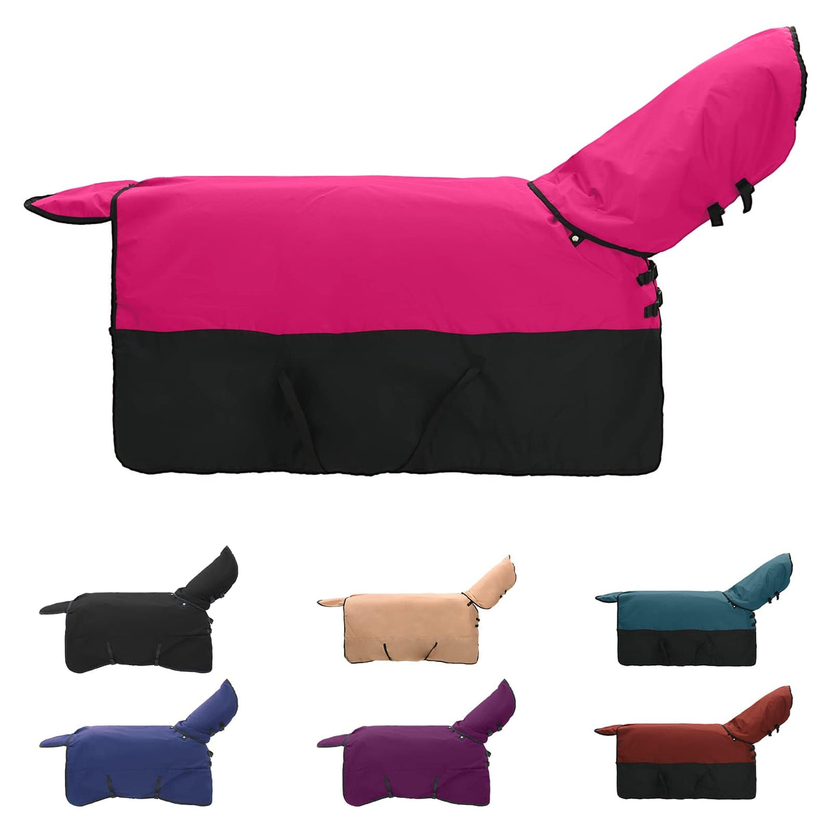 Vidaxl paardendeken roze en zwart 75 cm polyester