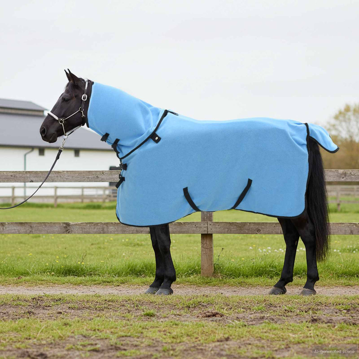 Vidaxl paardendeken volledige aqua 75 cm polyester