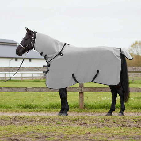 Vidaxl paardendeken volledig lichtgrijs en roze polyester