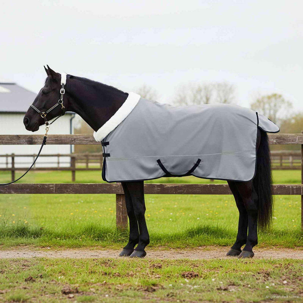 Vidaxl paardendeken volledig donkergroen 155 cm polar fleece
