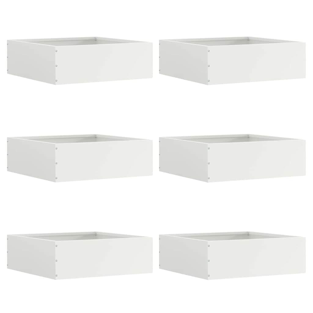 Vidaxl tuinrand 6 pcs wit 40 x 40 x 13 cm staal