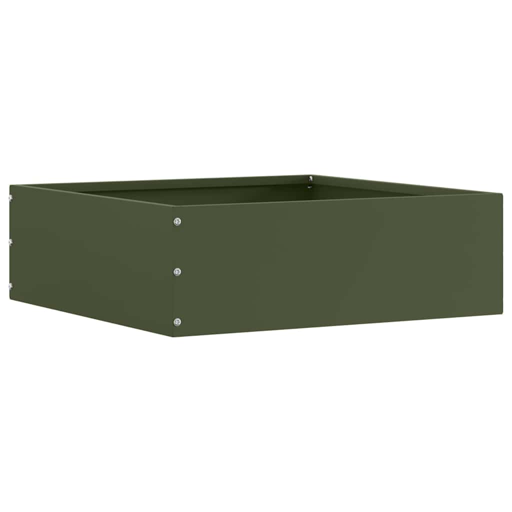 Vidaxl tuinrand 6 pcs olijf groen 40 x 40 x 13 cm staal