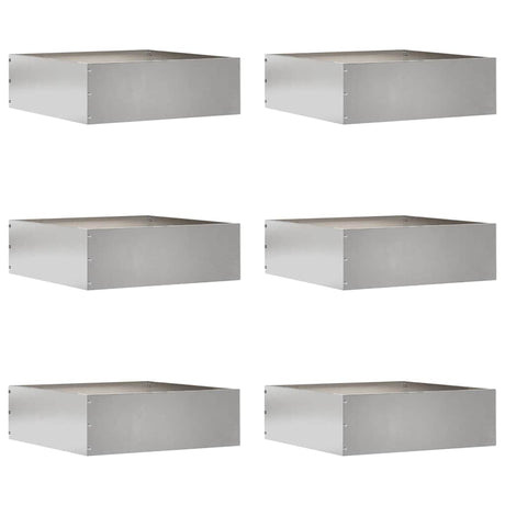 Vidaxl tuinrand 6 pcs zilver 40 x 40 x 13 cm roestvrij staal