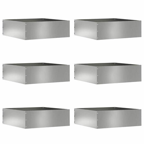 Vidaxl tuinrand 6 pcs zilver 40 x 40 x 13 cm gegalvaniseerd staal
