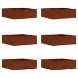Vidaxl tuinrand 6 pcs roestig 40 x 40 x 13 cm cortenstaal