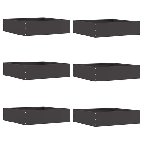 Vidaxl tuinrand 6 pcs zwart 50 x 50 x 13 cm staal