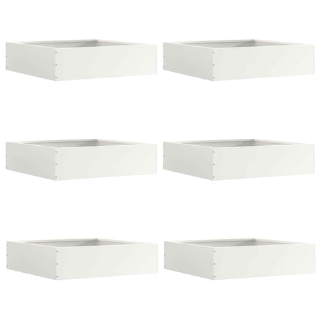 Vidaxl tuinrand 6 pcs wit 50 x 50 x 13 cm staal