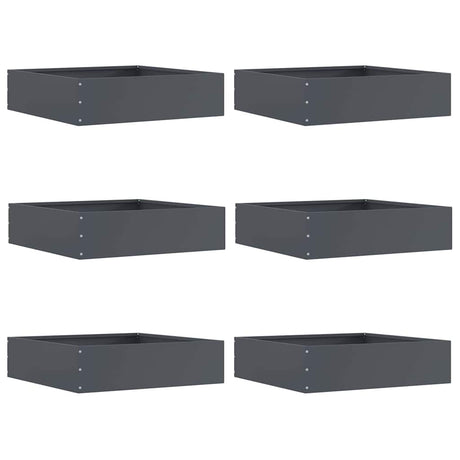 Vidaxl tuinrand 6 pcs antraciet 50 x 50 x 13 cm staal