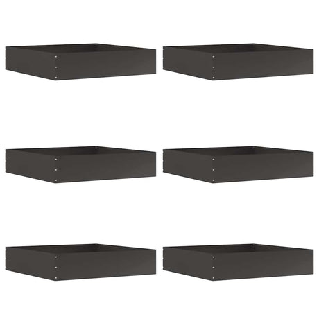 Vidaxl tuinrand 6 pcs zwart 60 x 60 x 13 cm staal