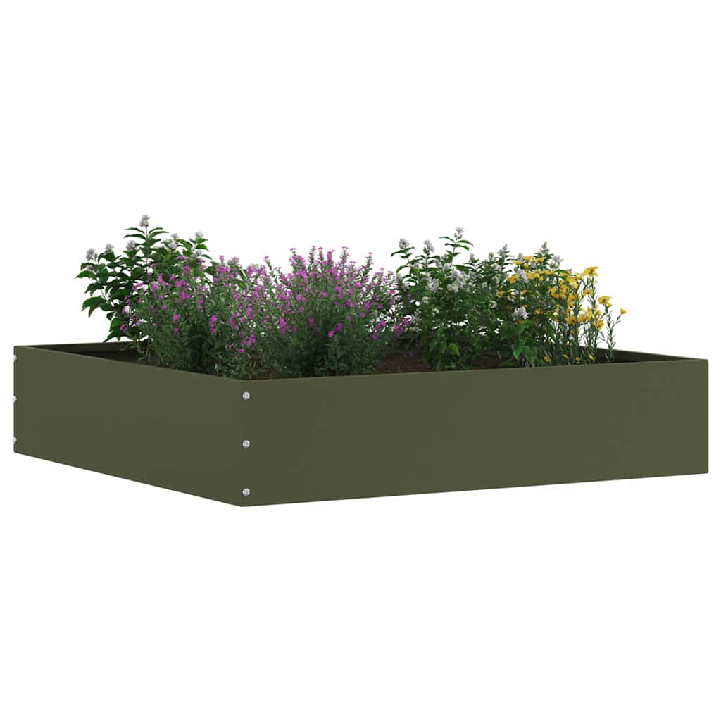 Vidaxl tuinrand 6 pcs olijf groen 60 x 60 x 13 cm staal