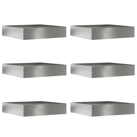 Vidaxl tuinrand 6 pcs zilver 60 x 60 x 13 cm gegalvaniseerd staal